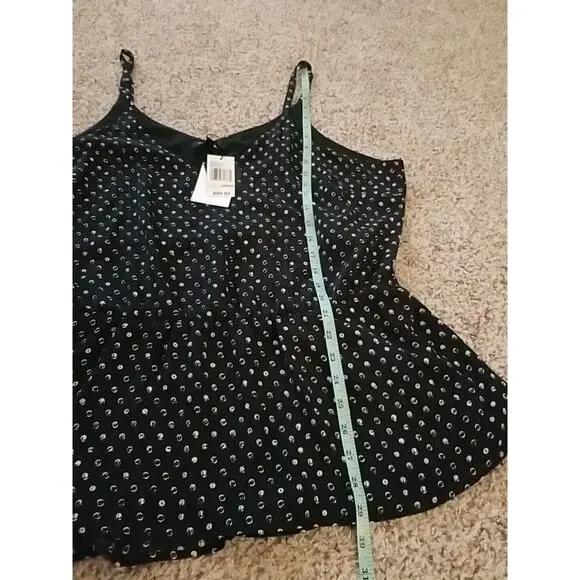 Rebel Wilson X Angels Polka Dot Black White Sleeveless Blouse Top 2X Retail $89 - Picture 6 of 12